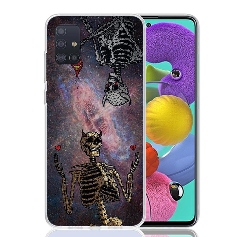 Anatomy Skeleton Heart Lovey Kiss Phone Case For Samsung Galaxy A52 A32 A22 A12 A02S A50S A30S A51 A31 AA71 Note 20 Ultra 10 S10