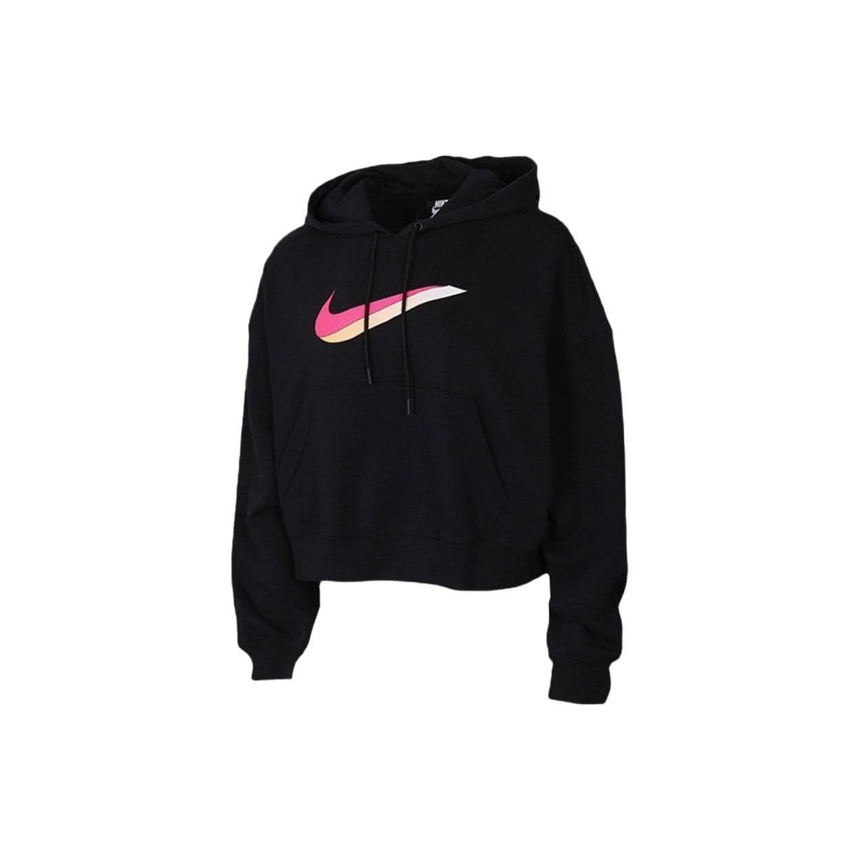 (WMNS) Nike Sportswear Icon Clash Fleece Hoodie  Black Pink  Women s DJ1075-010 S