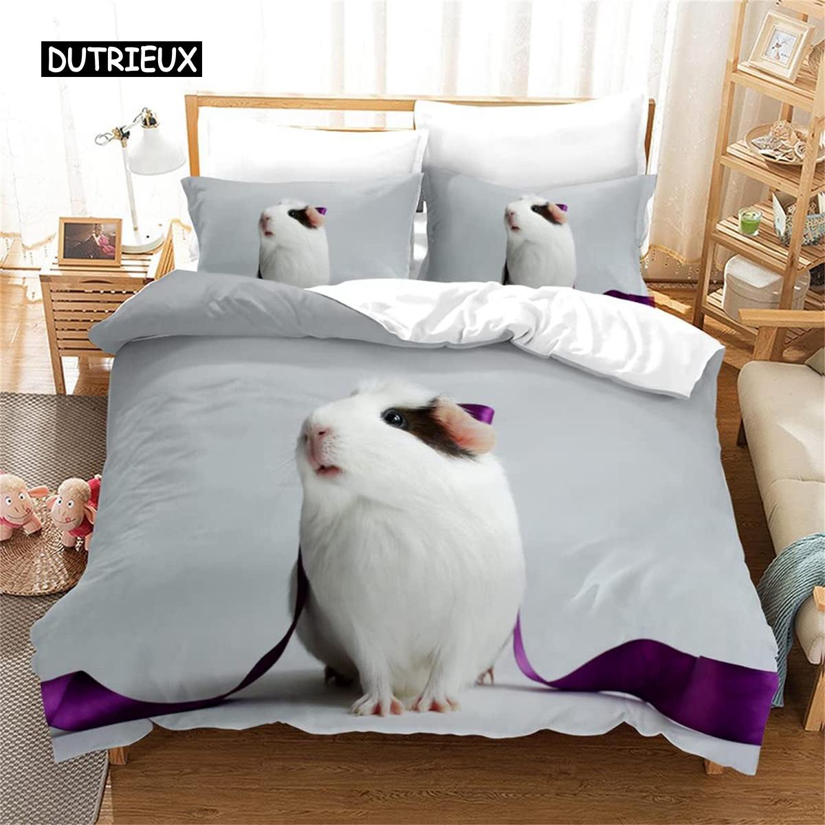 

3D хомяк пододеяльник King Queen Size прекрасный комплект постельного белья с морской свинкой для детей подростков взрослых семейных домашних животных 2/3 шт пододеяльник EU single(135x200cm)