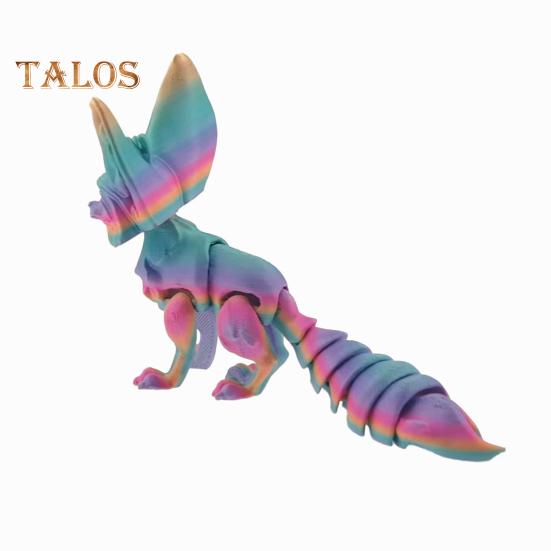 3D Printed Fox Ornament Articulated Fox Figurine with Flexible Tail And Limbs Stress-Relieving Fox Toy for All Ages Desktop Decor