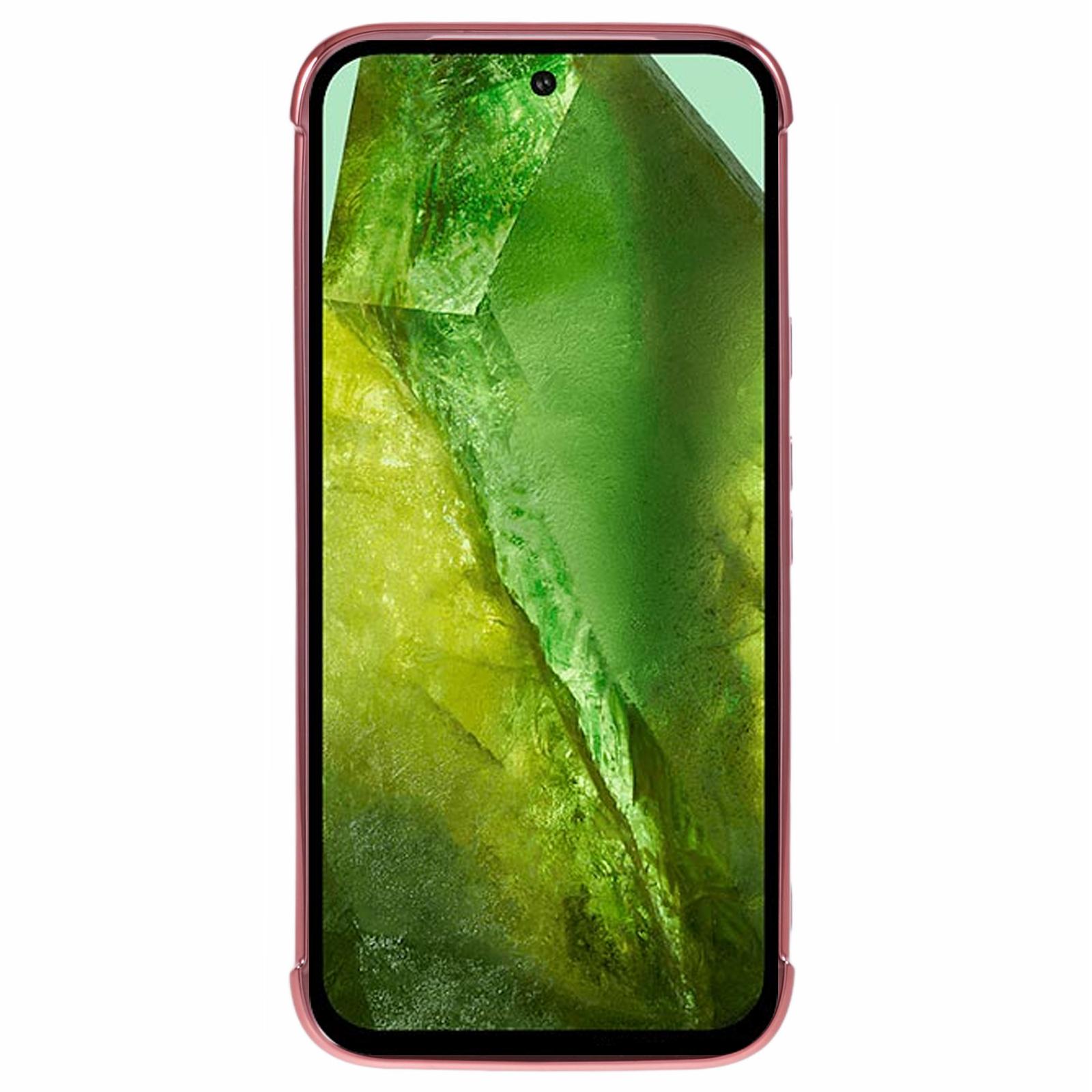 

For Google Pixel 8a Case Electroplated Frame TPU Soft Phone Cover Pink