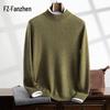 Fanzhen Men's Half-High Neck Cashmere Blend Sweater