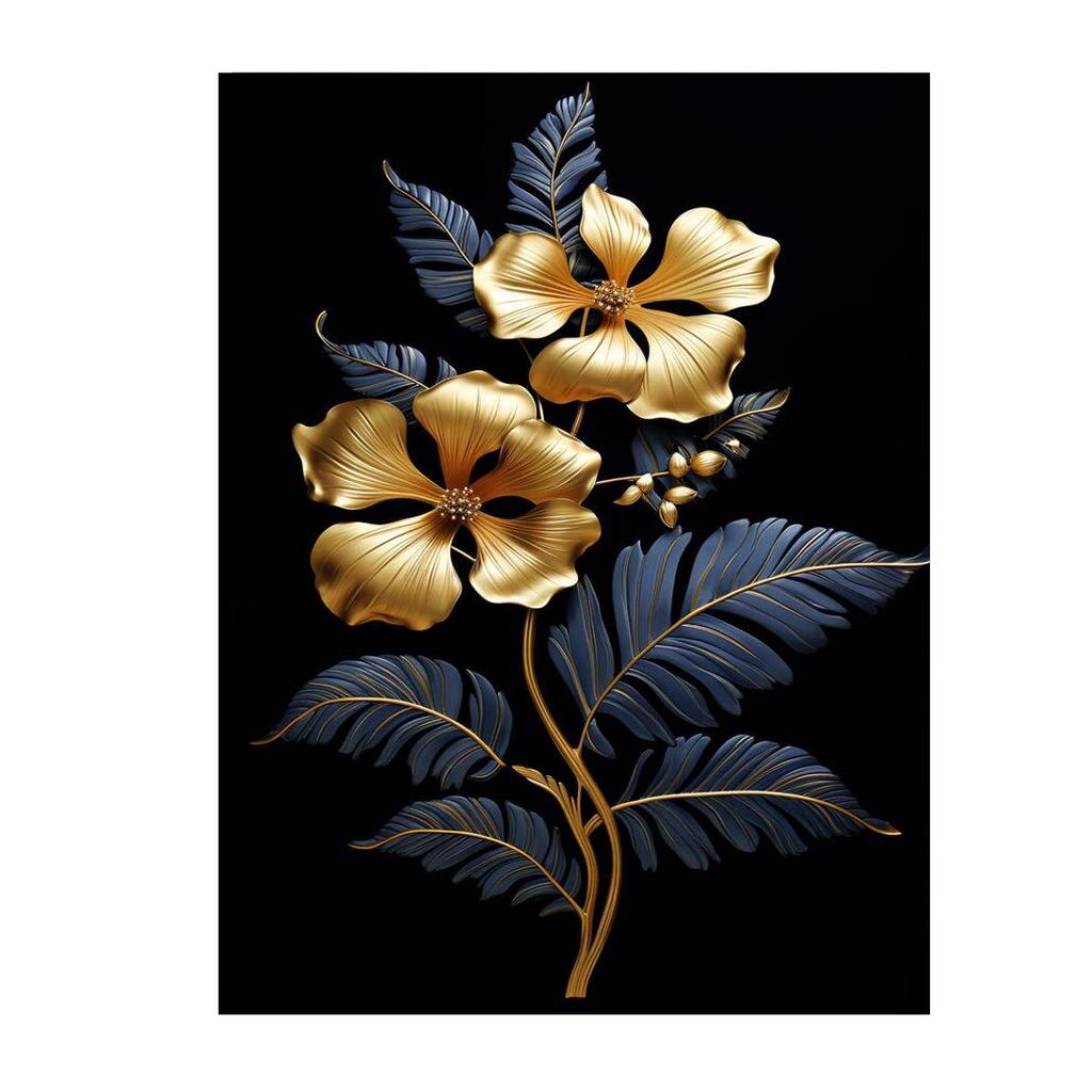 American Luxury Floral Headboard Painting - Modern Bedroom Wall Décor