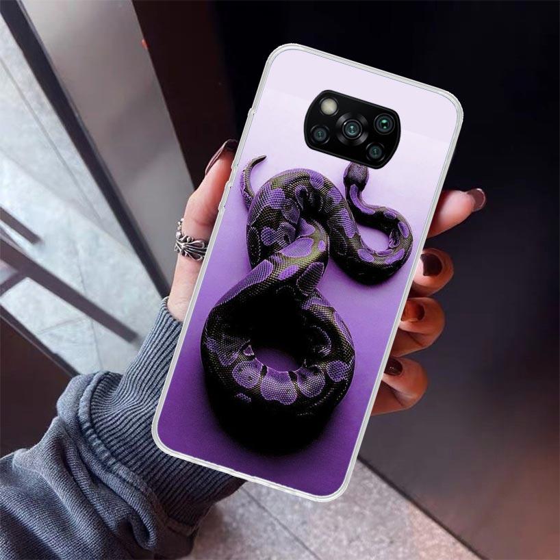 Animal Leather Snake Scales Phone Case For Xiaomi Poco X5 X6 X7 Pro F7 Ultra M7 Redmi 15C 15 13C 13 12C 12 10 10C 10A 9 9C 9T 9A