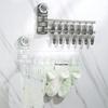 Yousheng Sock Drying Rack Wall Mounted Rotate Drying Hangers 28 Clips Strong Load-bearing Simple Installation Bathroom Laundry Rack