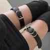 Punk Leder Schenkelstrumpfhalter: Stilvoller Gothic Bein Schmuck