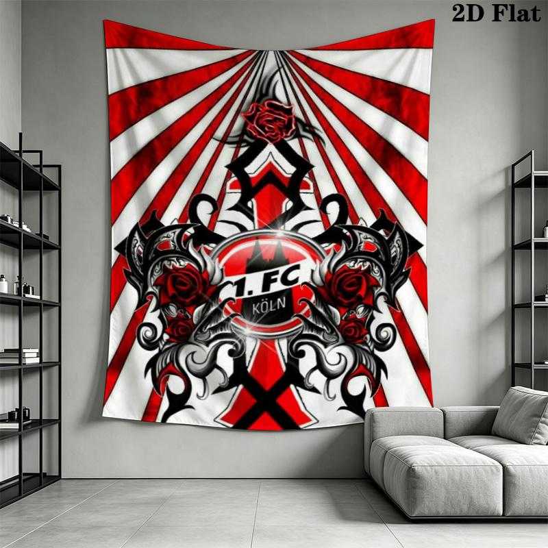 FC KÖLN Wall Tapestry Aesthetic Wall Hanging Printed Fabric Blanket Decorative Tapestries for Bedroom Living Room Home Decor