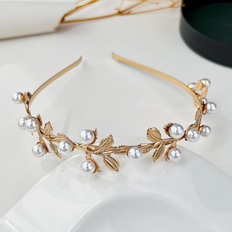 Bride Leaf Hairband Party Metal Leaf Hair Accessory Elegant Crown Headband Leaf Hairpin