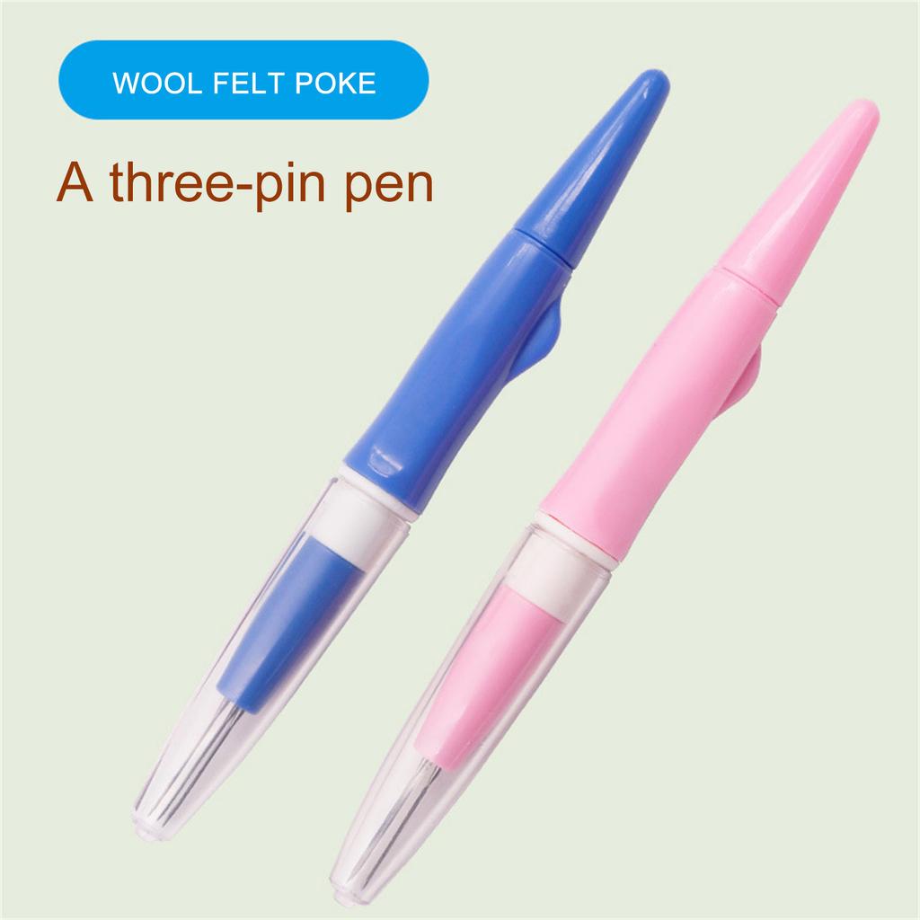 Rukojeť plsticí jehly s 3 plsticími jehlami Vyšívací plsticí pero Rukojeť pro plstění se třemi jehlami Potřeby pro plstění vlny