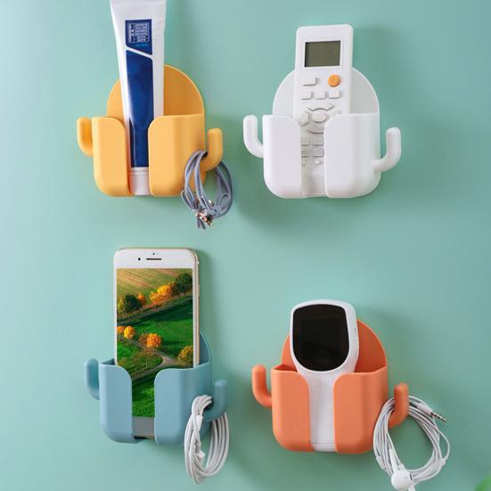 Soporte de control remoto para montaje en pared, autoadhesivo, ABS, sin taladros, fácil de instalar, soporte de carga para teléfono móvil para el hogar