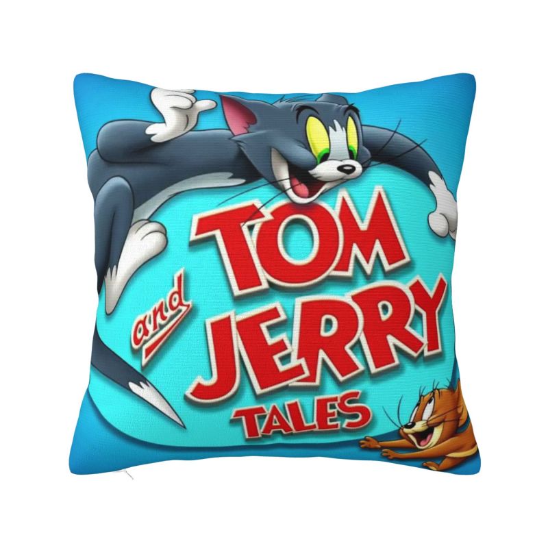 

Custom Luxury Disney Animation Tom And Jerry Cushion Cover Polyester American Cartoon Pillow Case Bedroom Decoration 18x18Inch