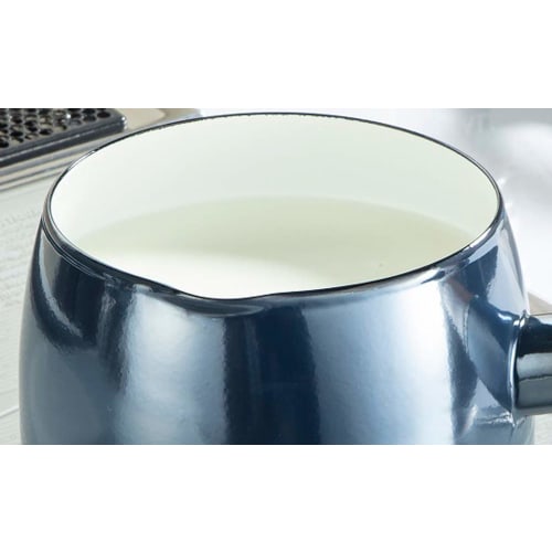 Takagi Metal Enamel Milk Pan, 14cm, 1.2L, Onyx Blue, ONB-14M