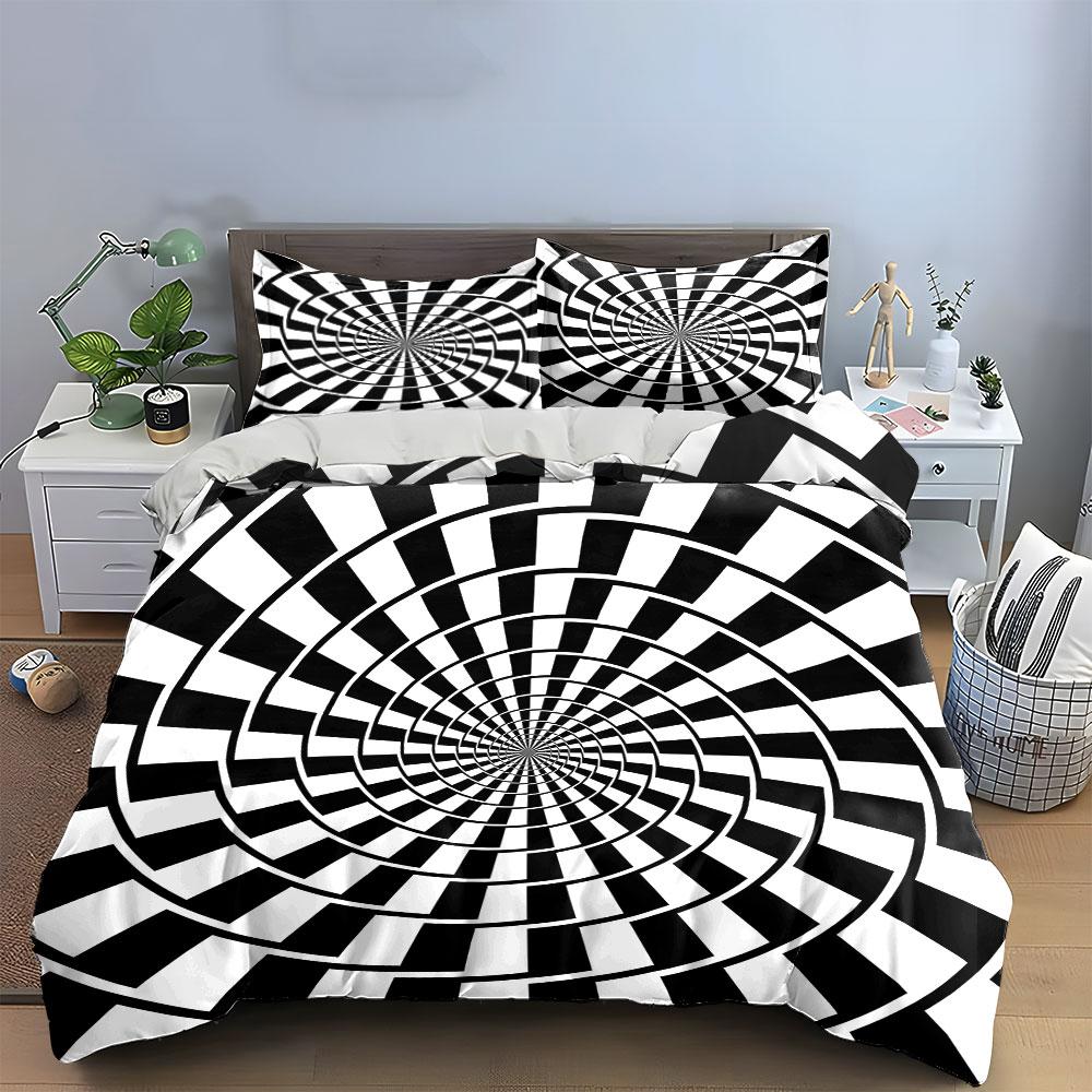Modern Spiral Pattern Set Design  Kid'S And Adults' Bedroom Decor, Exquisite Three-Piece Bedding Set Gift