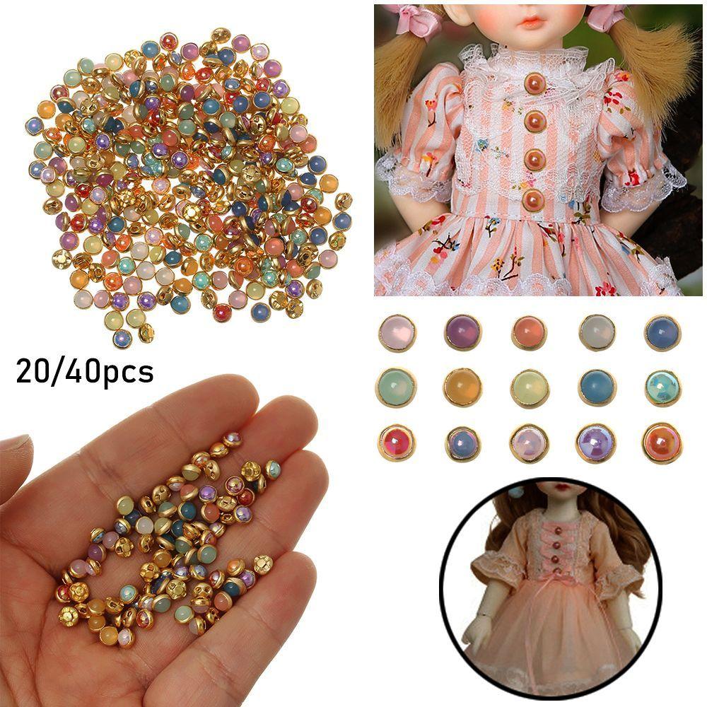 20/40pcs Handmade Accessories Dollhouse Miniature DIY Clothes 1/6 Dolls Pullip Clothing Sewing Mini Pearl Buttons