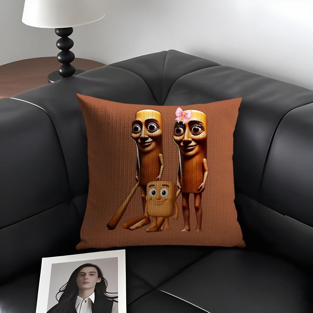 

Tung Sahur Tralalero Tralala Cushion Cover Natural Linen Organic Fabric DoubleSided Printing Sofa Home Decor Gift Pillow Case 30x30cm