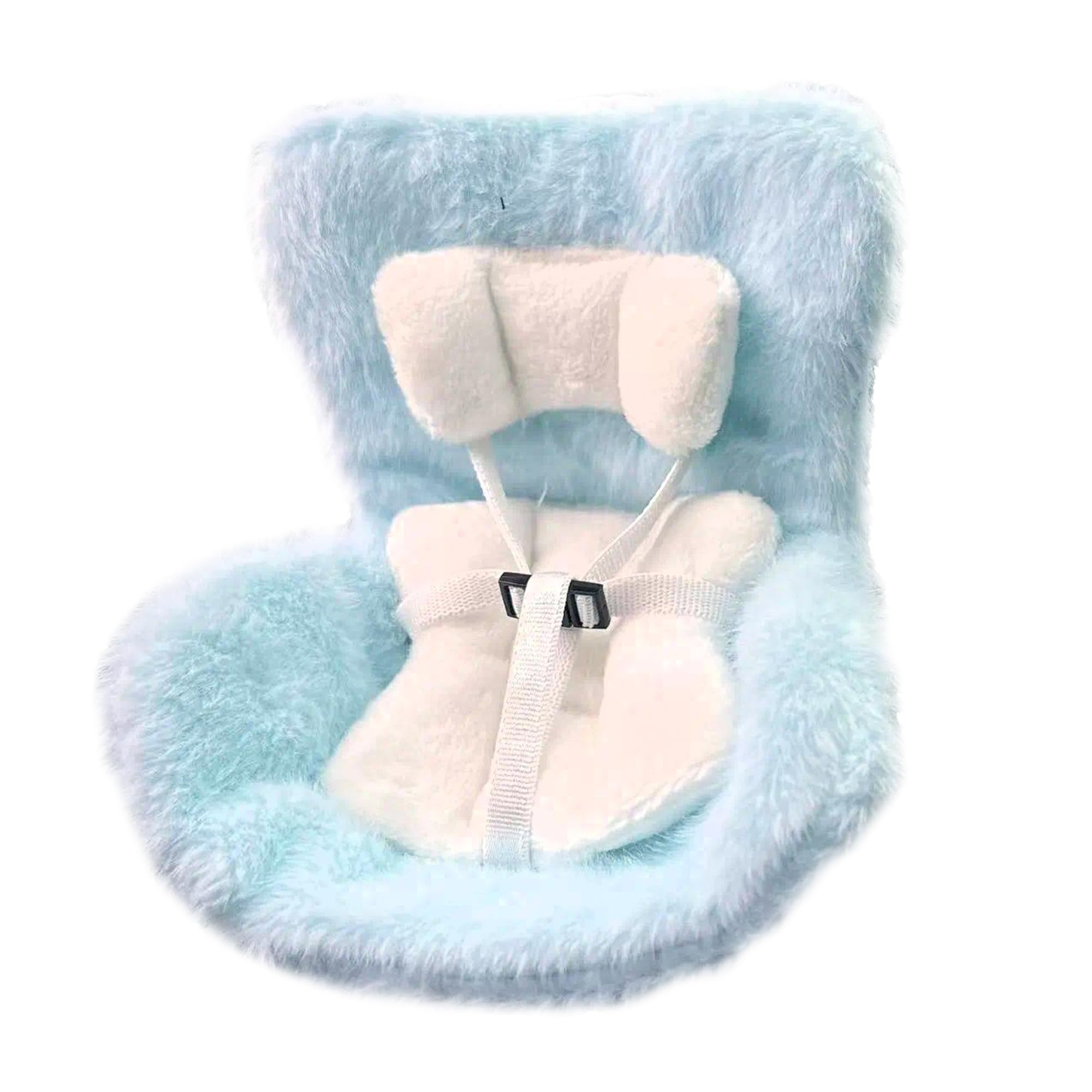 

Пушистое автокресло для 10-сантиметровых плюшевых игрушек, синее, плюшевая одежда, аксессуары кигуруми, отаку-активности, кукла-талисман, костюм для K-pop куклы [Б/У]