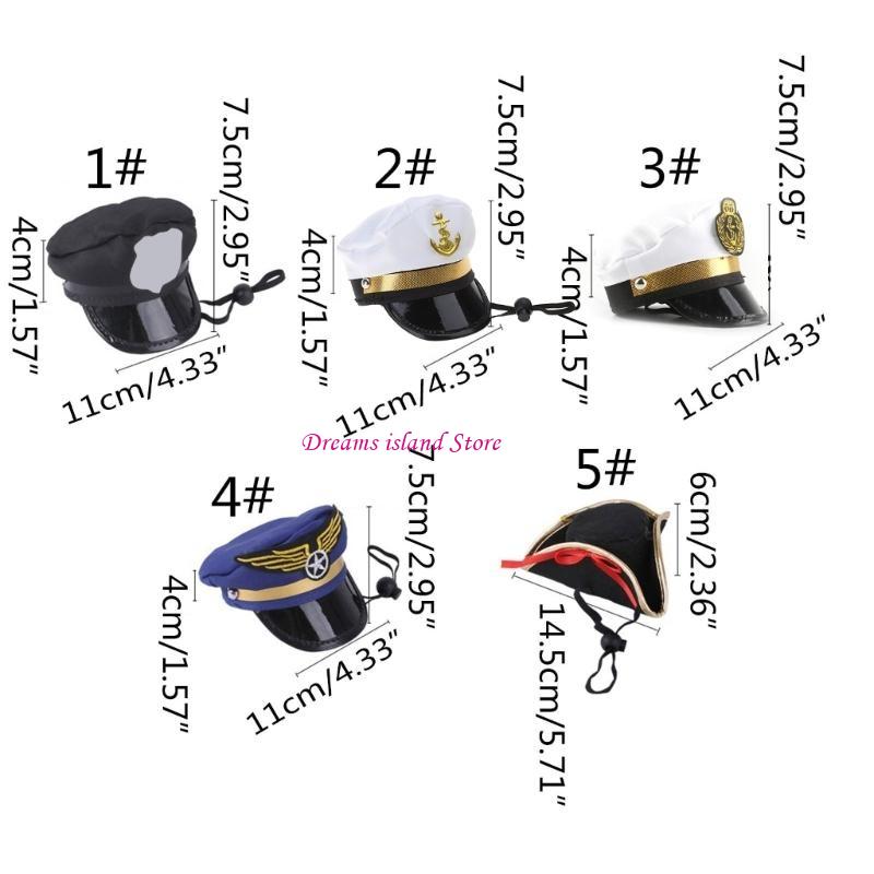 Christmas Pet Hat Captain Pirate Hat for Dog Dress Up Pet Supplies HX6C