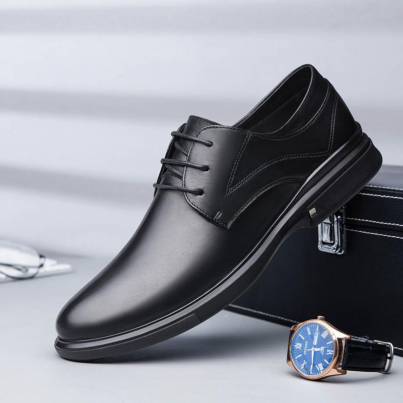 Fashion Comfortable Casual Oxfords Footwear Anti-Slip Male Business Dress Flats All-match Walking Shoes Handmade Real Leather Men Shoes