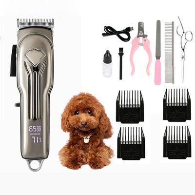 Professioneller Hundehaarschneider, komplett aus Metall, wiederaufladbar, Haustier-Trimmer, Katzenrasierer, Schneidemaschine, Welpenpflege, Haarschnitt, geräuscharm