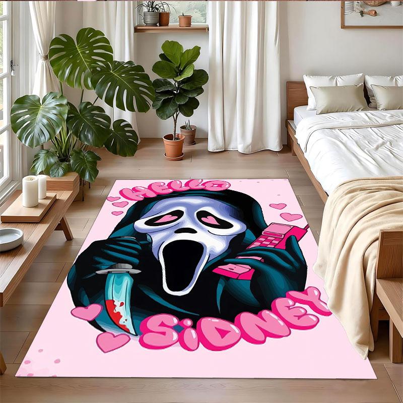 Crystal Velvet Rug Soft Non Slip Indoor Floor Mat Home DecorScream Ghostface
