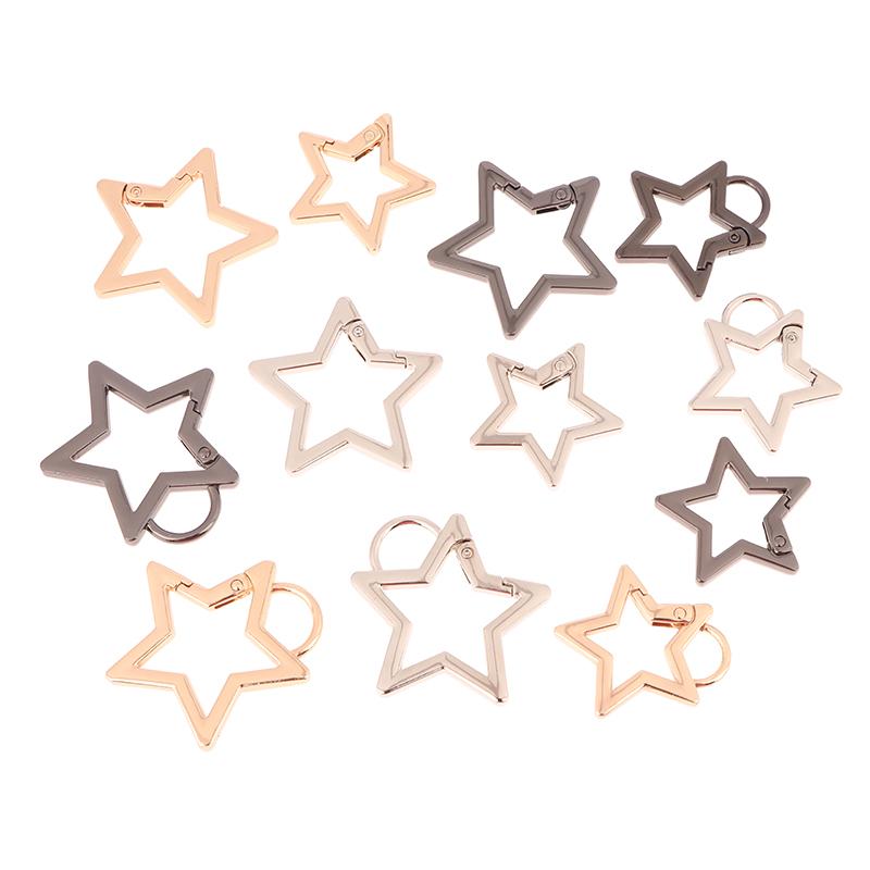 Hollow Star Shaped Spring Clasp Metal Carabiner Keychain Bag Clip Hook Dog Chain Buckle Connector Diy Jewelry Making Accessories