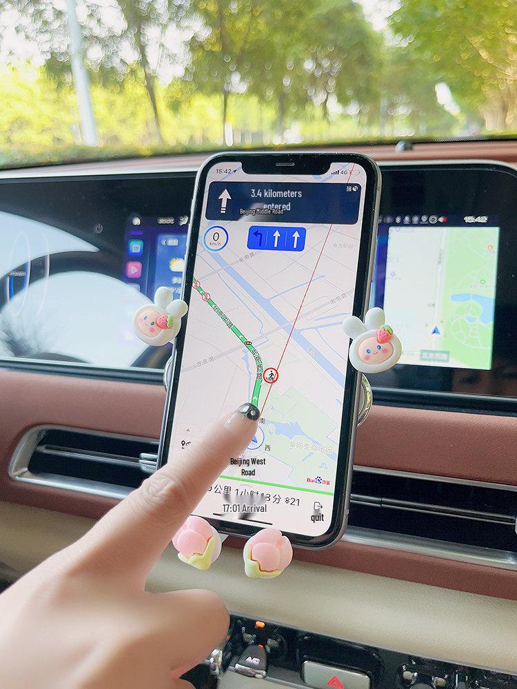 Creative Car Phone Holder - New Model with Non-blocking Air Vent and Navigation Extension Bracket
