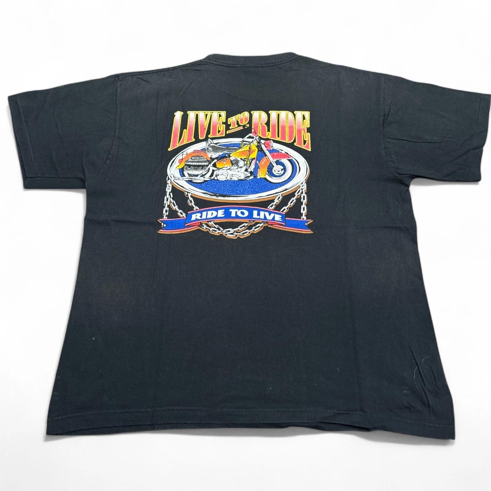 

Vintage 90s Bike Week Tee Shirt Adult Size XL Double Sided Chopper HOG S