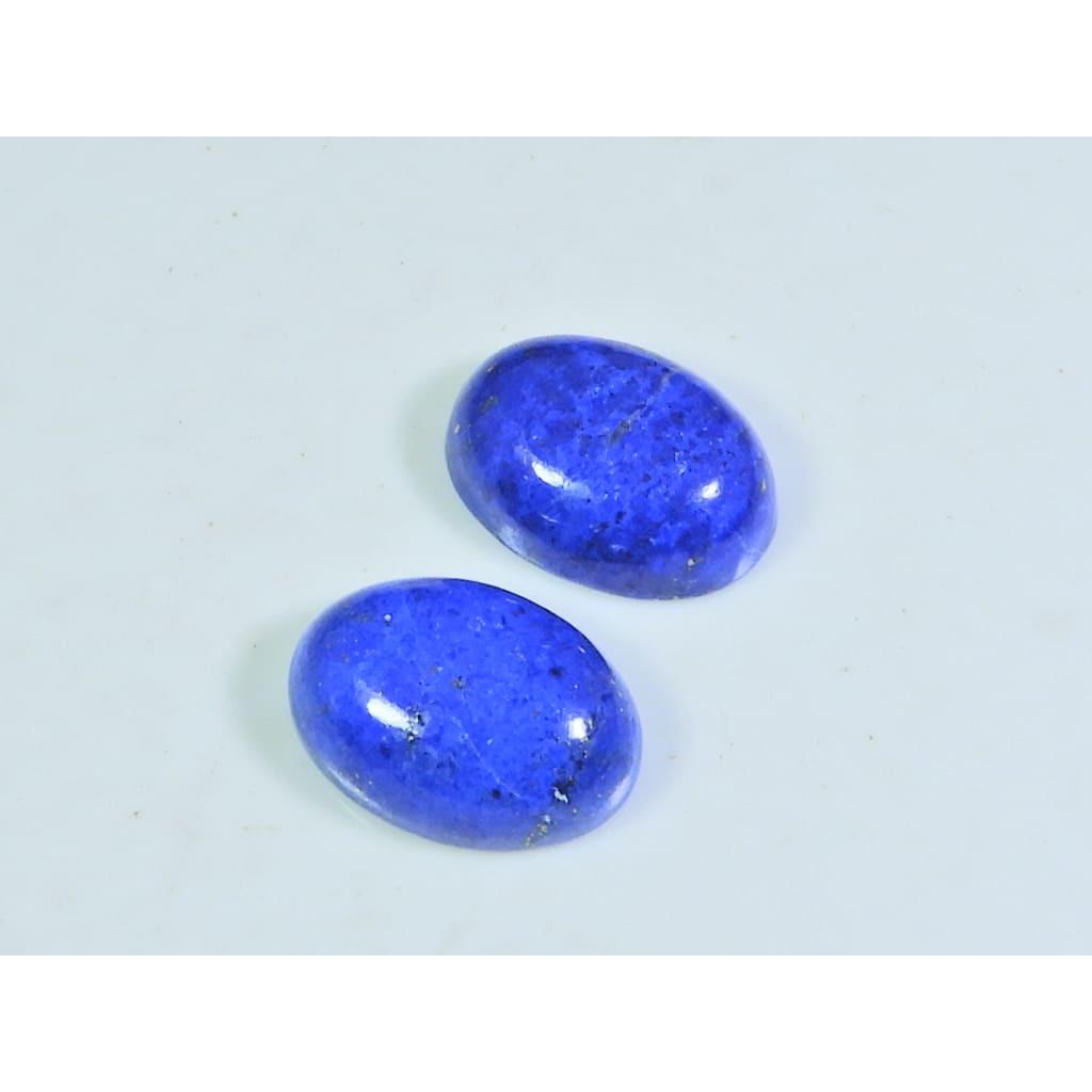 13X18MM Natural Lapis Lazuli Oval Cabochon Loose Gemstone 2Pcs Lot 26Cts. A-509