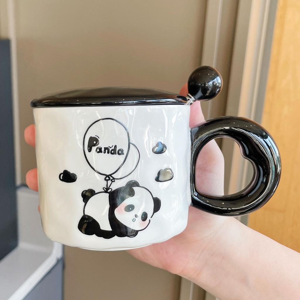 Souvenir Mädchen Niedlicher Panda Keramiktasse Paar Wasserbecher Kreative Praktische Tasse Herren Kaffeetasse Geschenk