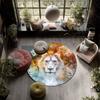 Lion pattern round rug,Carpet Rug for Living Room Bedroom Playroom ,Non-slip Floor Mat,Holiday Gifts and Birthday Gifts.