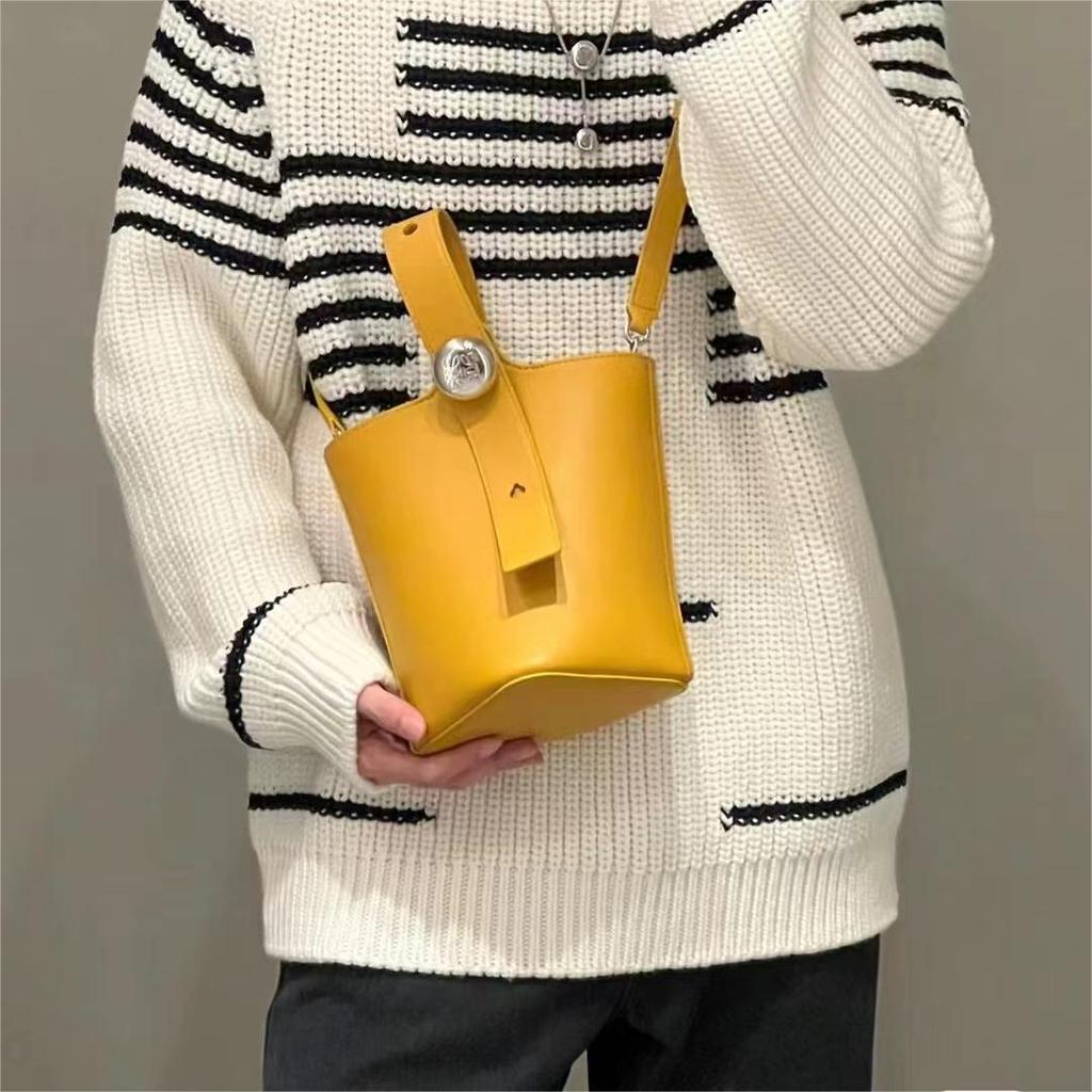 Loe 2024 Mini Pebble Fortune Bucket Handbag - Large Capacity Women's Tote