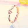 Jin Yali Korean Heart-Shaped Diamond-Inlaid Open Silver Ring - 925 Copper Jewelry