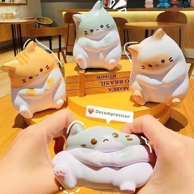 Quetschbarer niedlicher Katze Tier Stressabbau Spielzeug Heilung Büro Stressabbau Entlüftung Fidget Spielzeug für Kinder Mädchen Heilende Geschenke