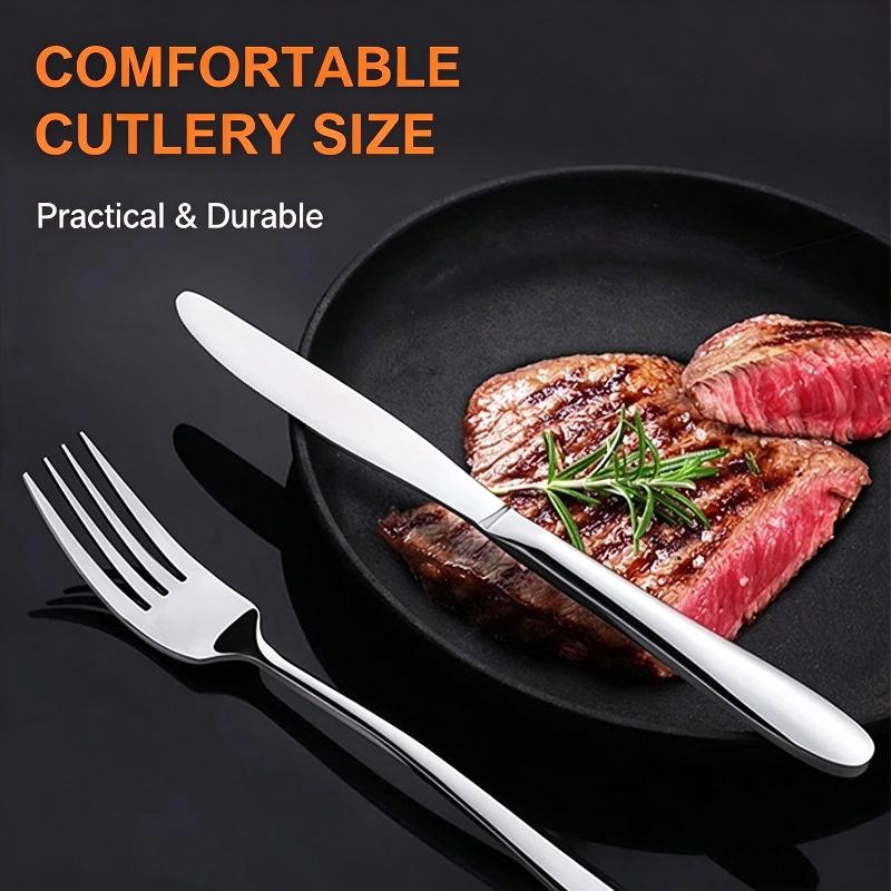 16/24Pcs Gold Stainless Steel Tableware Food Safe Durable Perfect For Home Kitchen Restaurant Party Use