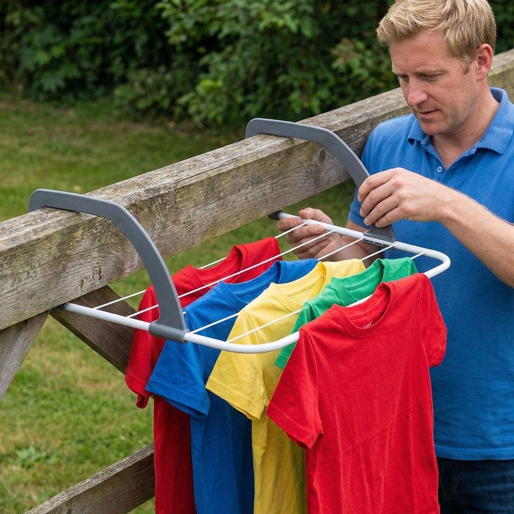 Space Saving Clothes Drying Rack Collapsible Balcony Drying Rack Foldable Clothes Hanger  Bathroom