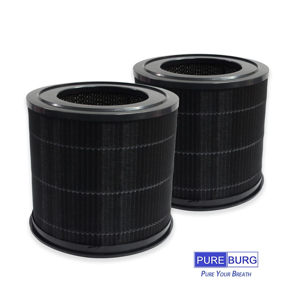 PUREBURG Ersatzfilter Kompatibel mit Smartmi P1 Air 2er-Pack H13 HEPA-Filtration Aktivkohle Luftreiniger Staub VOC Geruch, 4-stufig