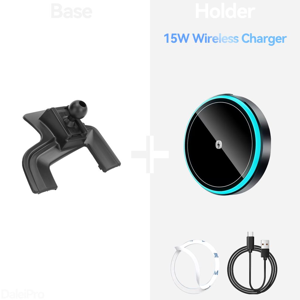 For Volvo XC90 2015 2016 2017-2024 Car Phone Holder Wireless Charger Holder Phone Auto-Clamping Strong Magnetic Holder Base