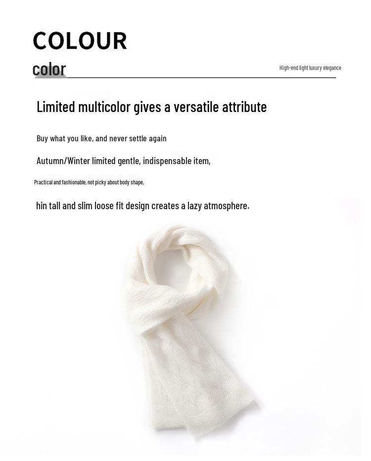 Versatile Unisex Cashmere Scarf: Dual-Use Shawl & Knitted Snood for Couples – Warm, Stylish, Neck Protection with Hollow Design.
