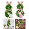 Easter Wreath for Front Door Wall Hanging Creative Festive Garland with Light for Farmhouse Festival Wedding Office Party Favors