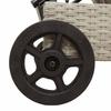 Sun Lounger with Wheels and Cushion Light Grey Poly Rattan