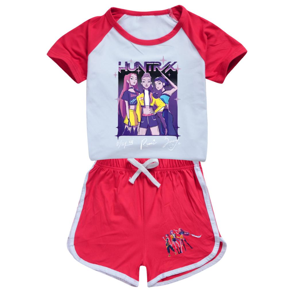 5022 Kids Girls POP Rumi Zoey Mira Print T-shirt Shorts Sport Tracksuit Clothes Set