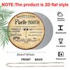 2D Flat, 1pc Suitable for Wedding & Birthday Party Photo Booth Sign - Vintage French/English Retro Aluminum Wall Decor, Round Photo Booth Label for