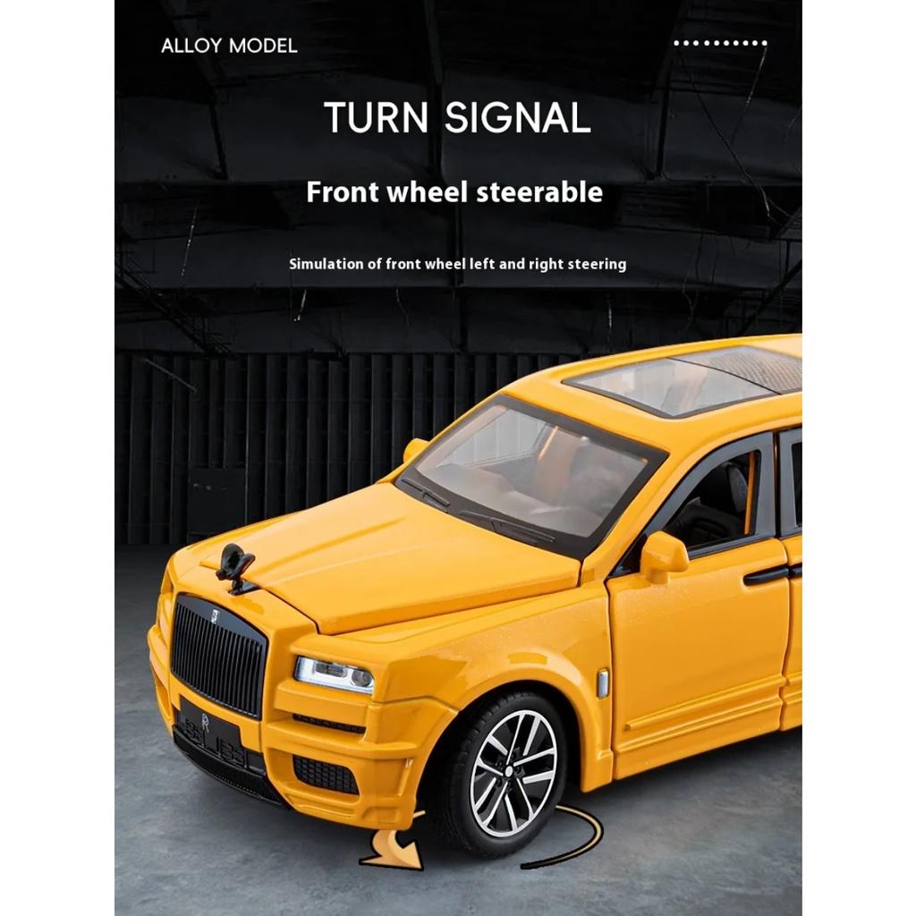 1/32 Scale Rolls Cullinan Luxury SUV Alloy Diecast Metal Model Sound & Light Children Toy Car Central Control Ornament Kid Gift