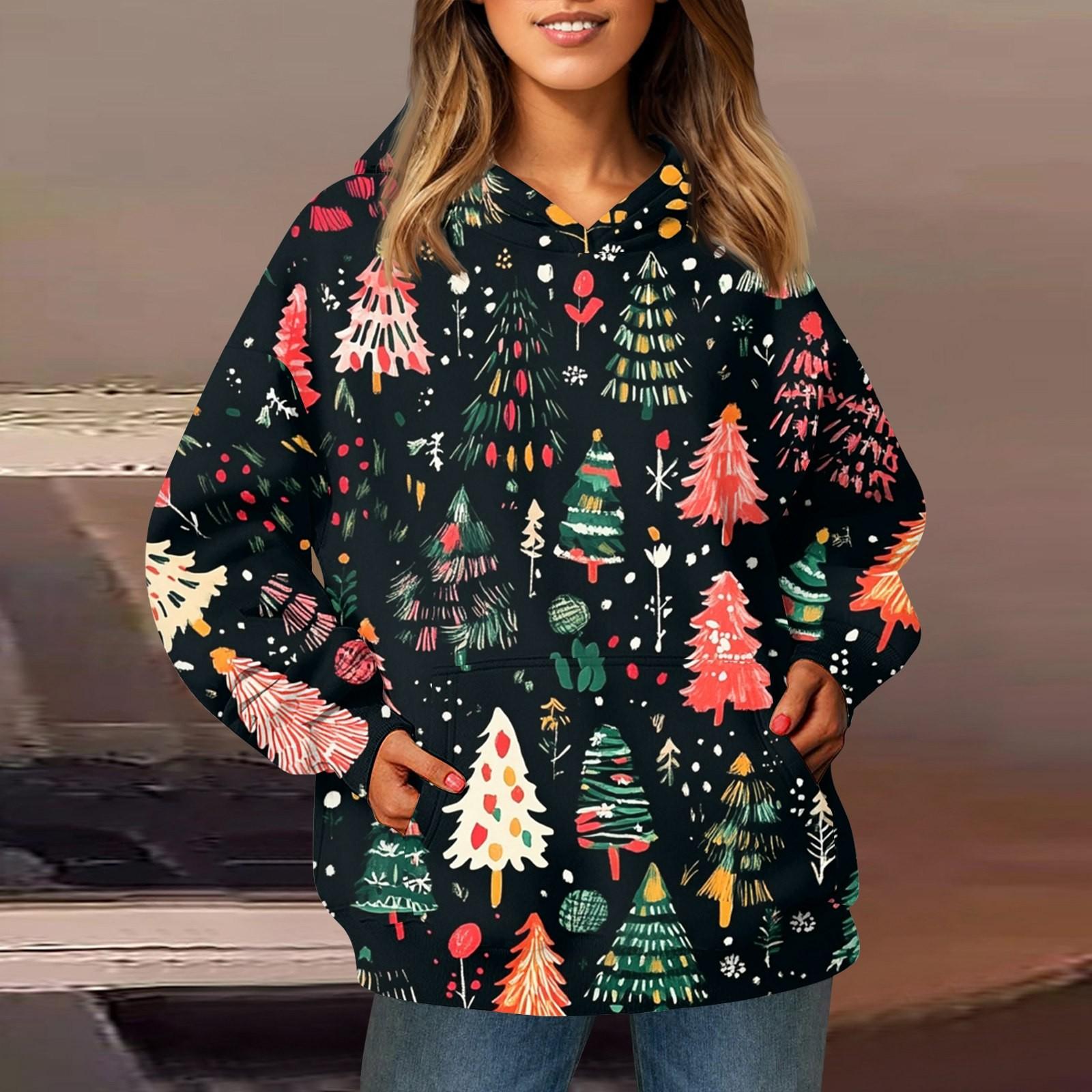 

Женская модная толстовка с длинным рукавом, рождественский принт «Снеговик», «Снежинка», с капюшоном и карманом S