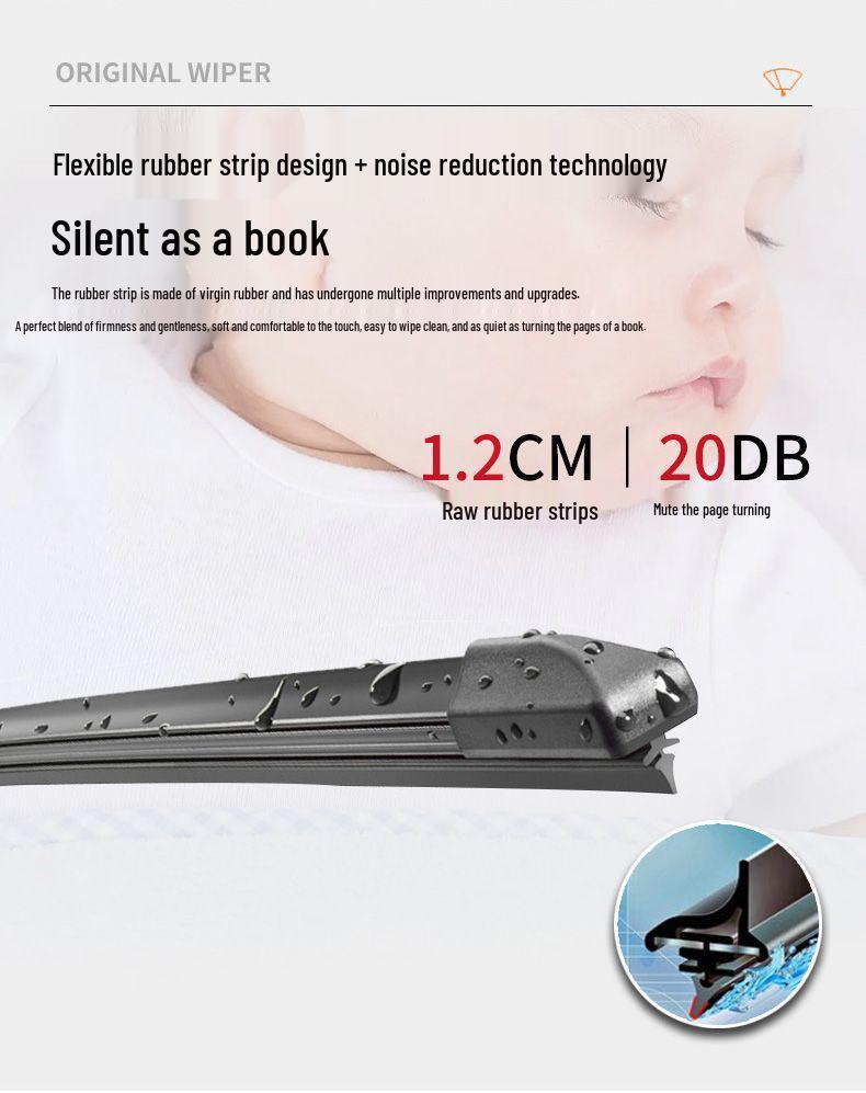 Mazda 6 Silent Frameless Front Wiper Blade with Original Rubber Strip