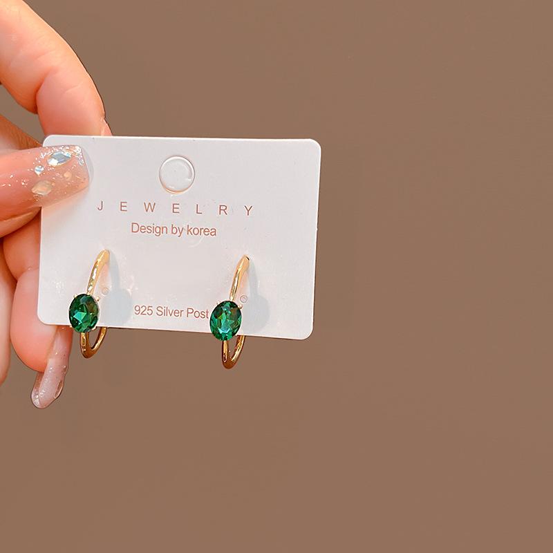 BLINGBAY 2023 Damen Ohrringe Retro Grün Kristall Stein Tropfenform Accessoires Modeschmuck Accessoires Ohrringe Moderner Schmuck Geschenke