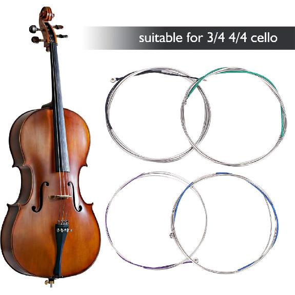 

Полный комплект струн для виолончели, 43 дюйма, медно-цинковый сплав, струны для виолончели 3/4 4/4 с посеребренным шариковым концом