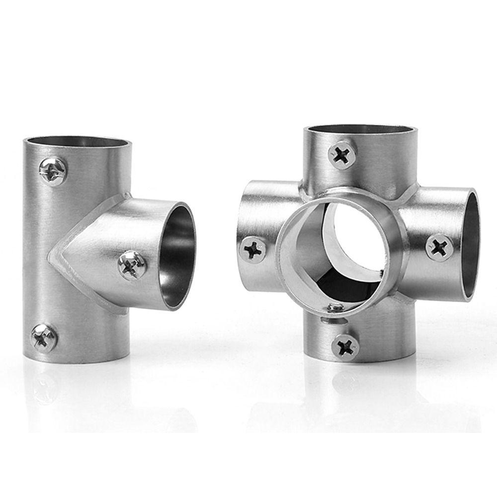 1 Τεμάχιο 2/3/4/5/6 Δρόμων Εξαρτήματα Σωλήνων Ανοξείδωτο Ατσάλι Αρθρώσεις Ραφιού Σχοινιού Απλύματος Υλικό Επίπλων