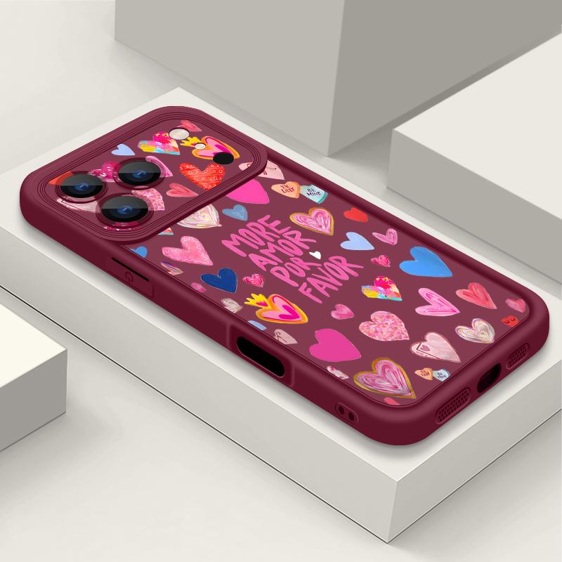 Heart Print Pattern Phone Case For iPhone Air 17 16e 16 15 Pro Max 16 14 Plus 13 12 11 Pro Max 7 8 Shockproof Soft TPU Silicone Cover