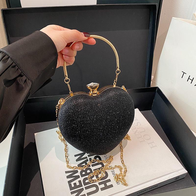 Crossbody Bag Niche Design Heart-shaped Small Bag Fashionable Handbag Korean Casual Sweet Cute Personality Solid